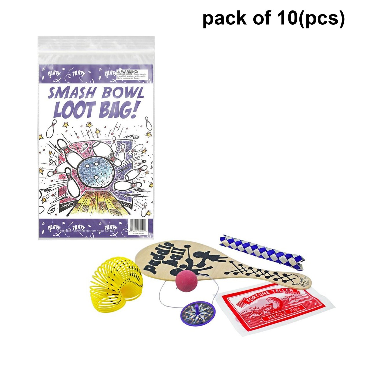 Smash Bowl Loot Bag | This bowling-themed loot bag measures 6 x 10 inches | Raheev®